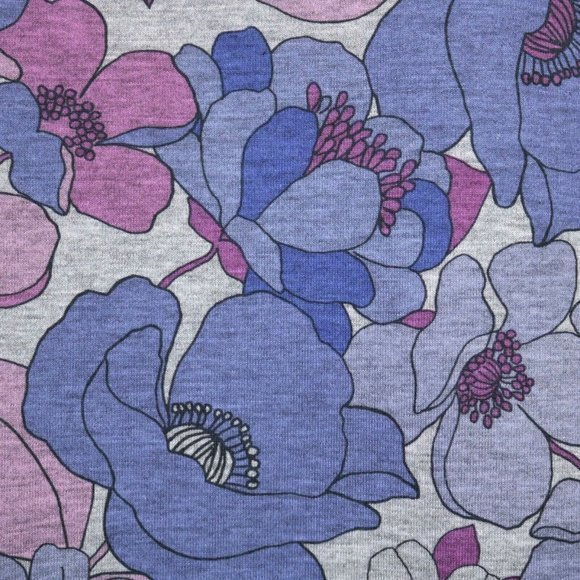 LuLaRoe Lynnae Shirt Top Tunic Purple Pink Gray Floral Long Sleeve L Large - Picture 9 of 12